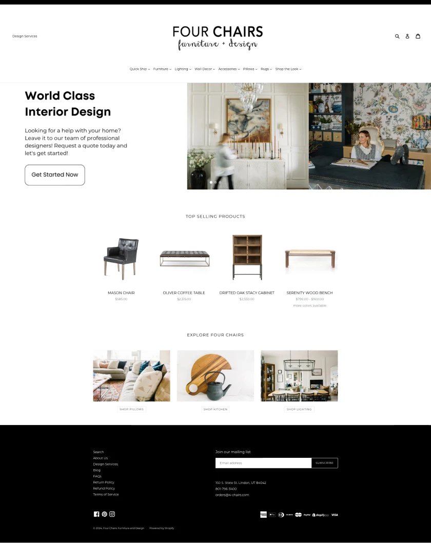 How the website looked before