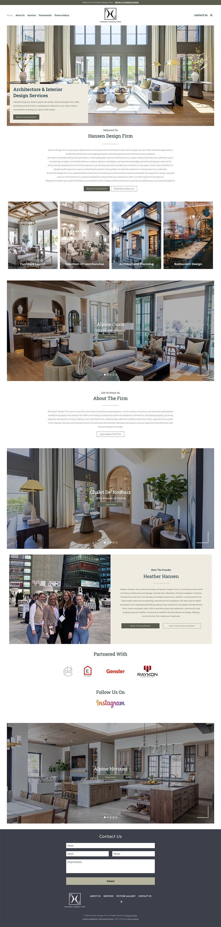 How the website looked after